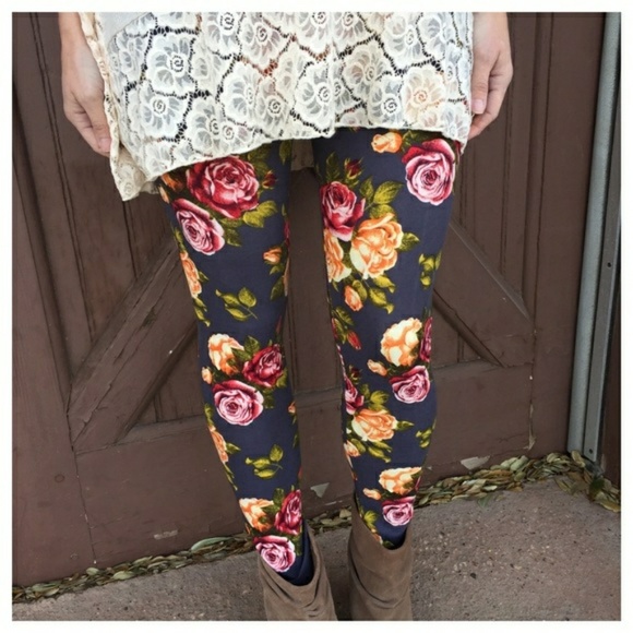 Infinity Raine Pants - CHARCOAL FLORAL PRINT LEGGINGS